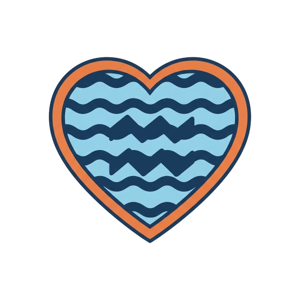 Aquarius and Orange heart