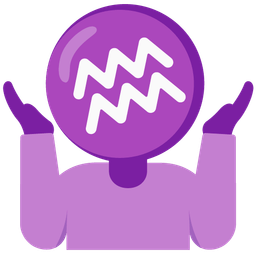 Aquarius and person shrugging