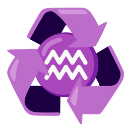Aquarius and recycling symbol