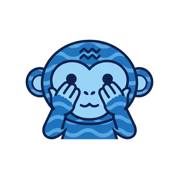 Aquarius and See-no-evil monkey