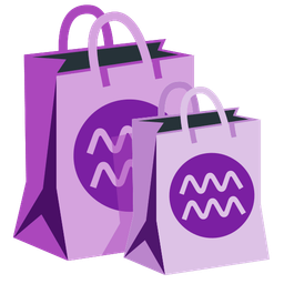 Aquarius and shopping bags