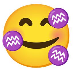 Aquarius and Smiling face with hearts