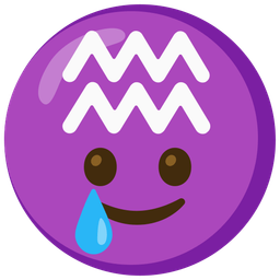 Aquarius and Smiling face with tear