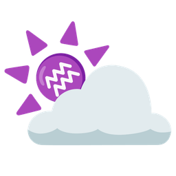 Aquarius and sun behind cloud