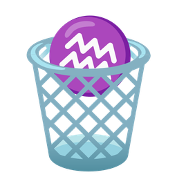 Aquarius and wastebasket