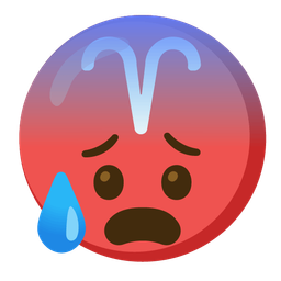 Aries and anxious face with sweat