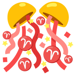 Aries and confetti ball