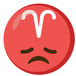 Aries and disappointed face
