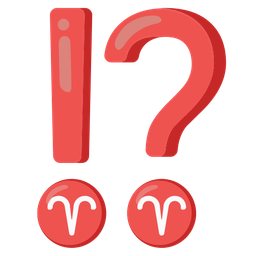 Aries and exclamation question mark