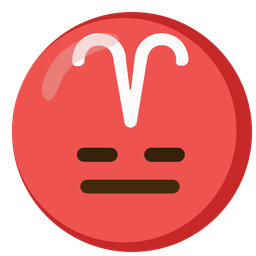 Aries and expressionless face