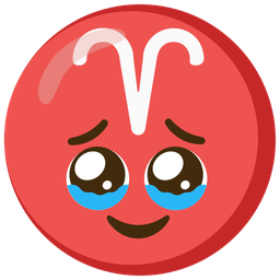 Aries and face holding back tears