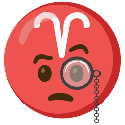 Aries and face with monocle