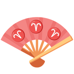 Aries and folding hand fan