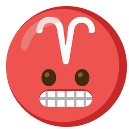 Aries and grimacing face