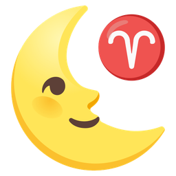 Aries and last quarter moon face