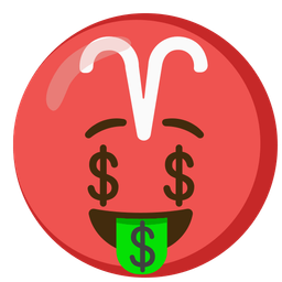 Aries and Money-mouth face