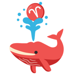 Aries and spouting whale