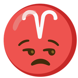Aries and unamused face