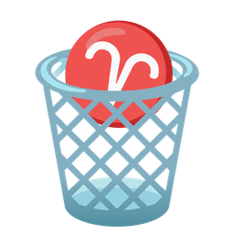 Aries and wastebasket