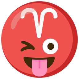 Aries and Winking face with tongue