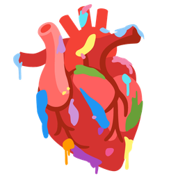 artist palette and anatomical heart