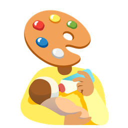 artist palette and baby bottle