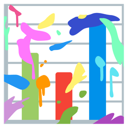 artist palette and bar chart