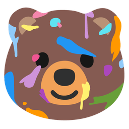 artist palette and bear