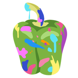 artist palette and bell pepper