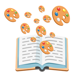 artist palette and books