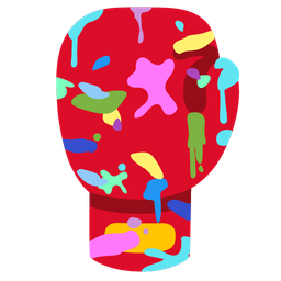 artist palette and boxing glove