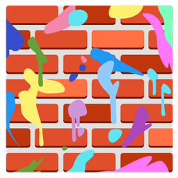 artist palette and brick