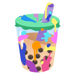 artist palette and bubble tea