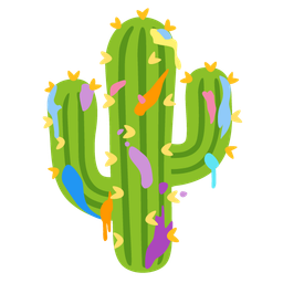 artist palette and cactus
