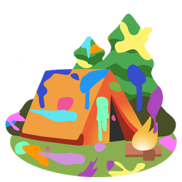 artist palette and camping