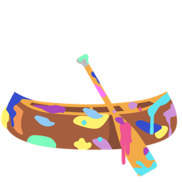 artist palette and canoe