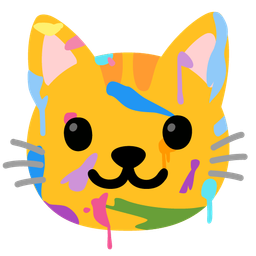 artist palette and cat face