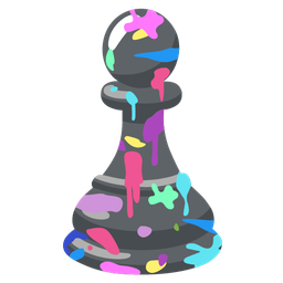 artist palette and chess pawn