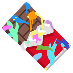 artist palette and chocolate bar