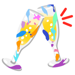 artist palette and clinking glasses