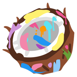 artist palette and coconut