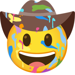 artist palette and cowboy hat face