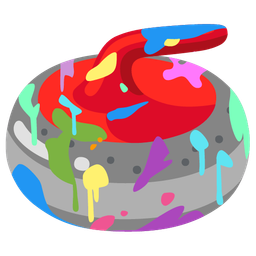 artist palette and curling stone