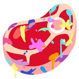 artist palette and cut of meat