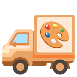 artist palette and delivery truck