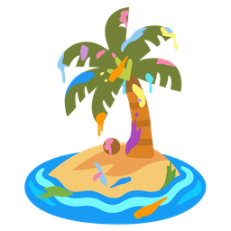 artist palette and desert island