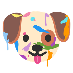 artist palette and dog face