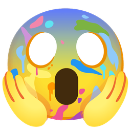 artist palette and face screaming in fear