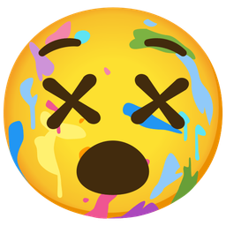 artist palette and face with crossed-out eyes