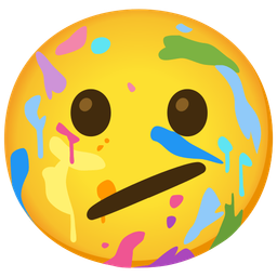 artist palette and face with diagonal mouth